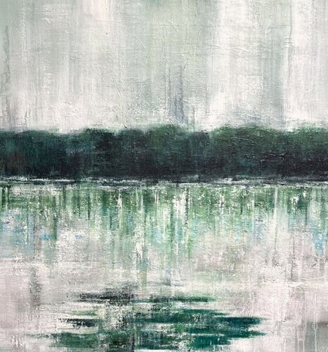 Reflection in Green by Farnoosh Ashrafi, Painting for Sale on Select