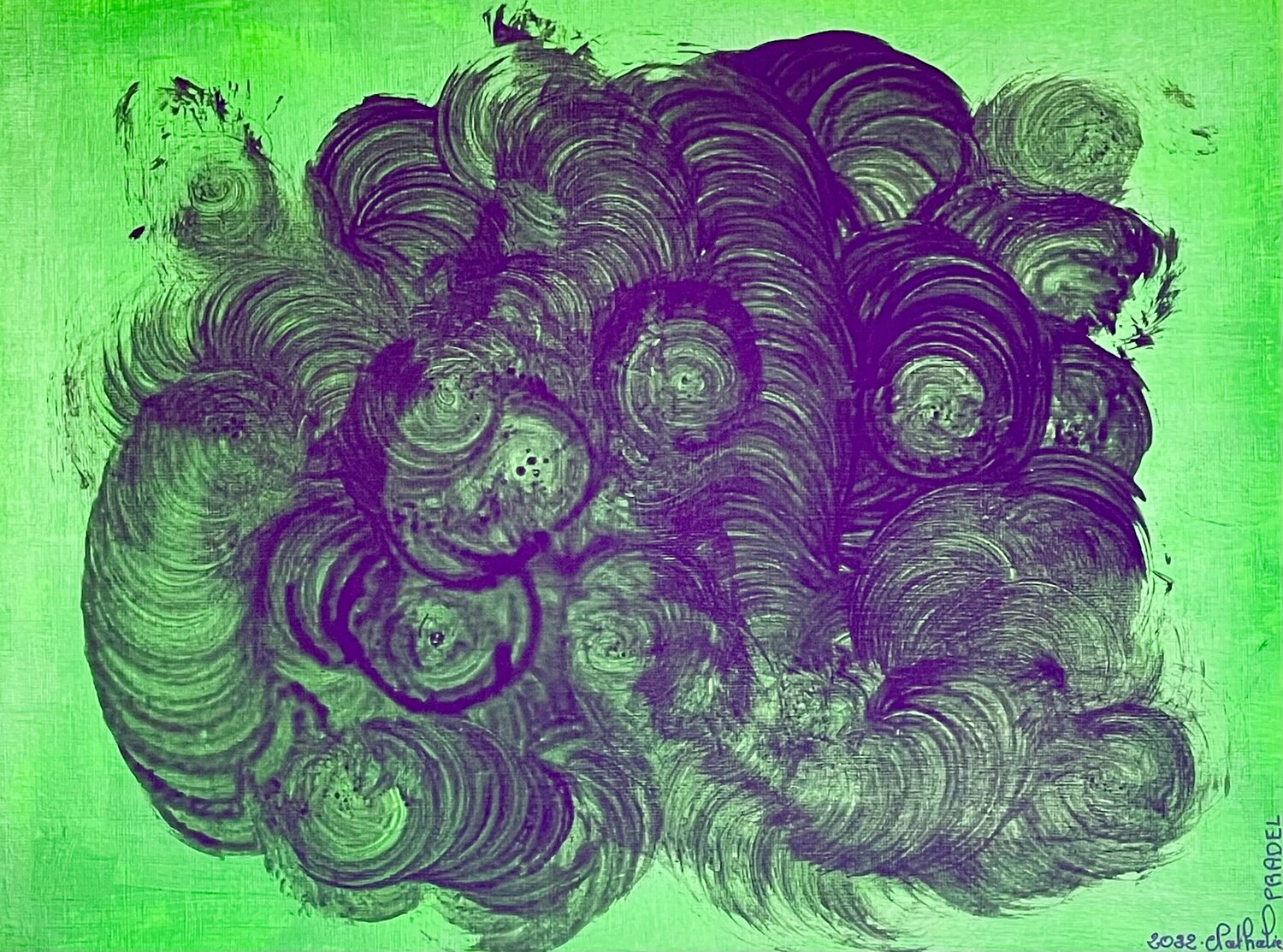 Arborescent Thinking  10/14 paper Nathalie PRADEL Original painting for sale