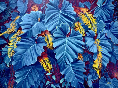Evening Stroll through Garden by the Bay by Margarita Buttenmueller, Painting for Sale on Select