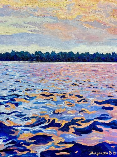 Singapore Pink Sunset #1 by Margarita Buttenmueller, Painting for Sale on Select