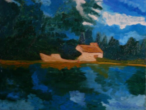 EAUX CALMES by Dominique nizard, Painting for Sale on Select