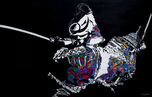 Samouraïs-Clan Avayama by Dominique Favreul, Painting for Sale on Select