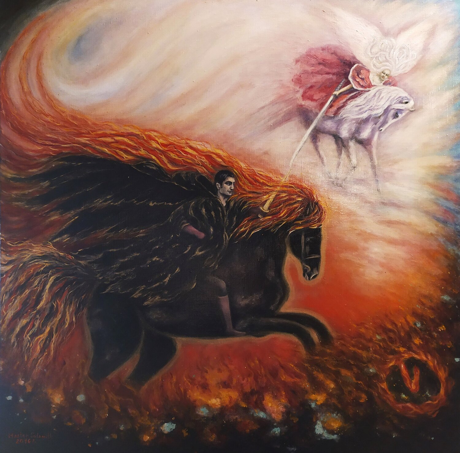 The Horseman of the Apocalypse Svetlana Ivanova Original painting for sale