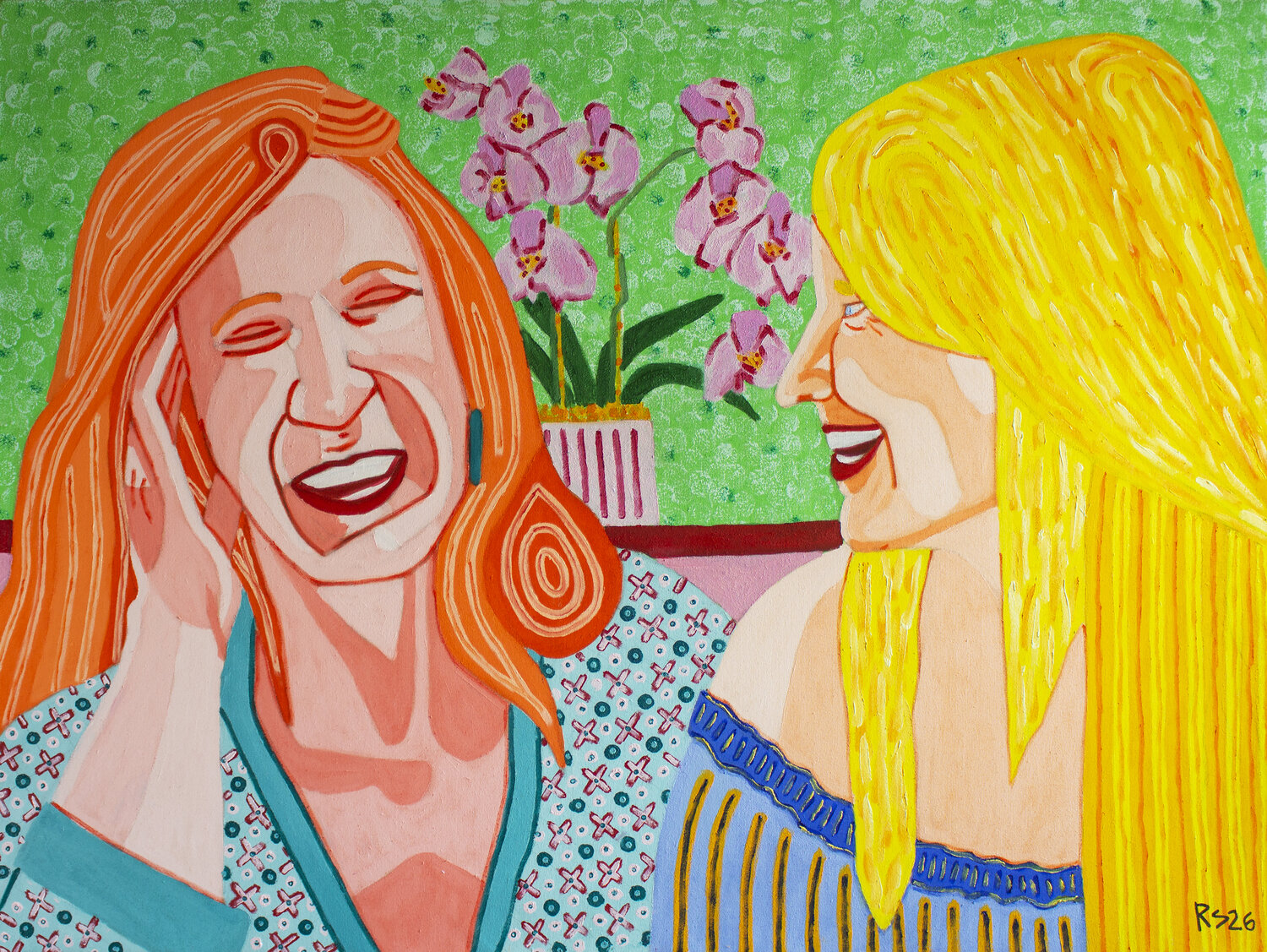 Two Women No. 4 Randall Steinke Original painting for sale