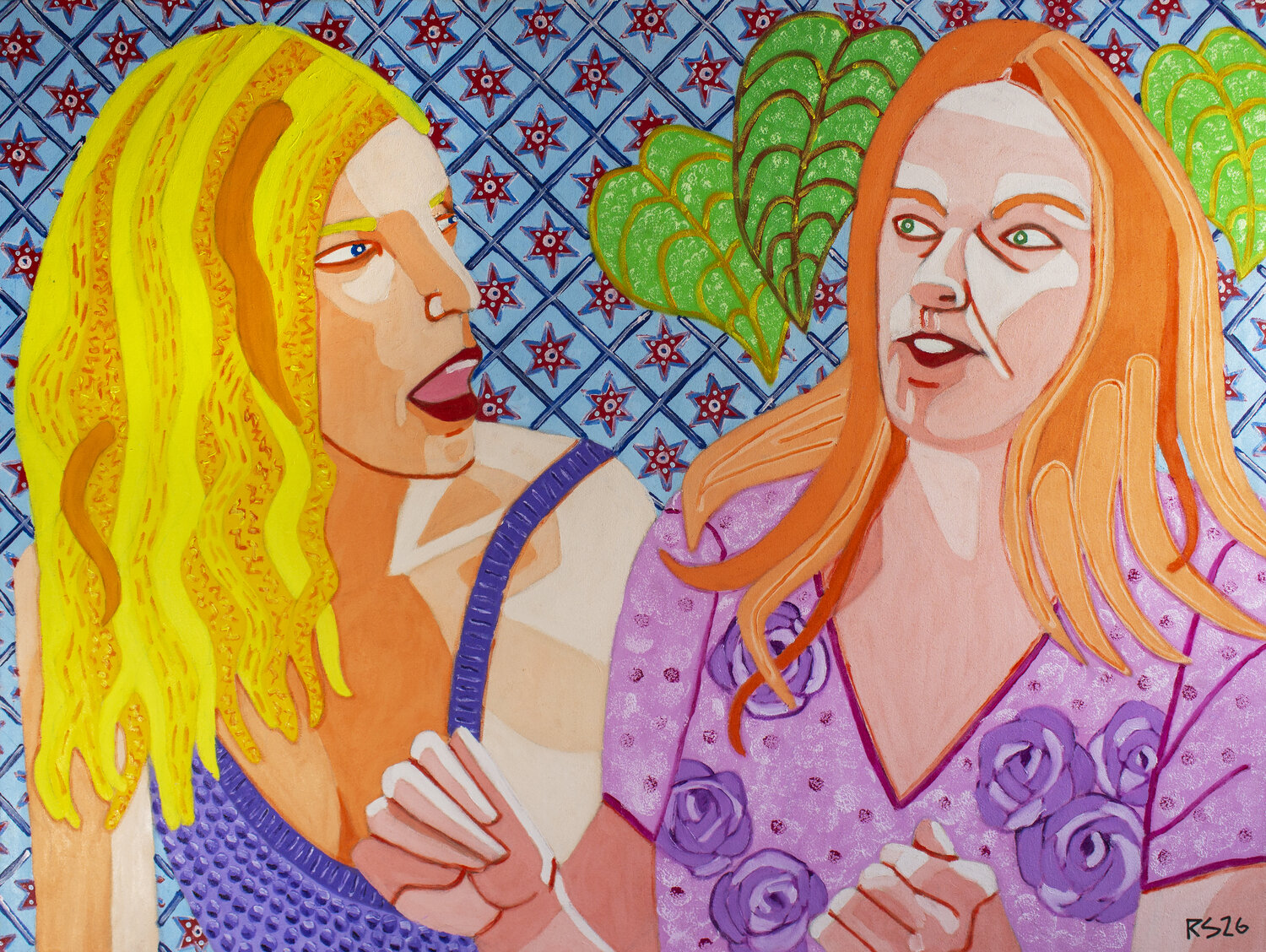 Two Women No. 5 Randall Steinke Original painting for sale