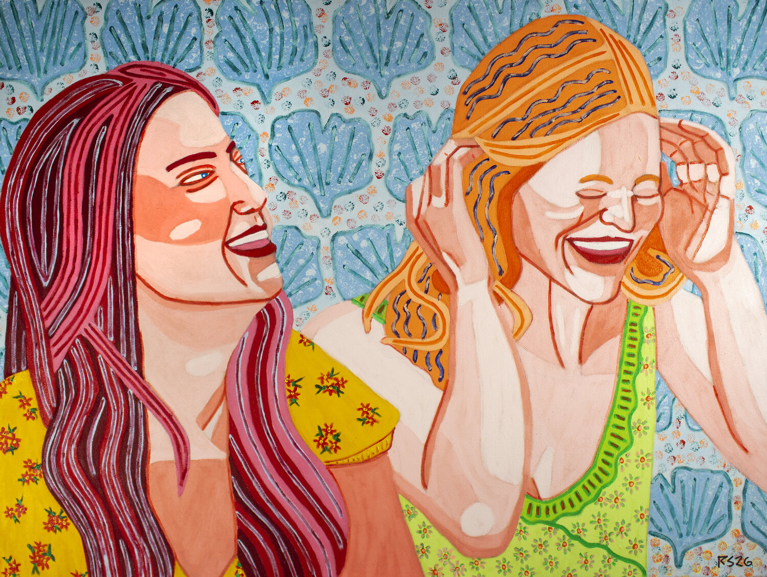 Two Women No. 6 Randall Steinke Original painting for sale
