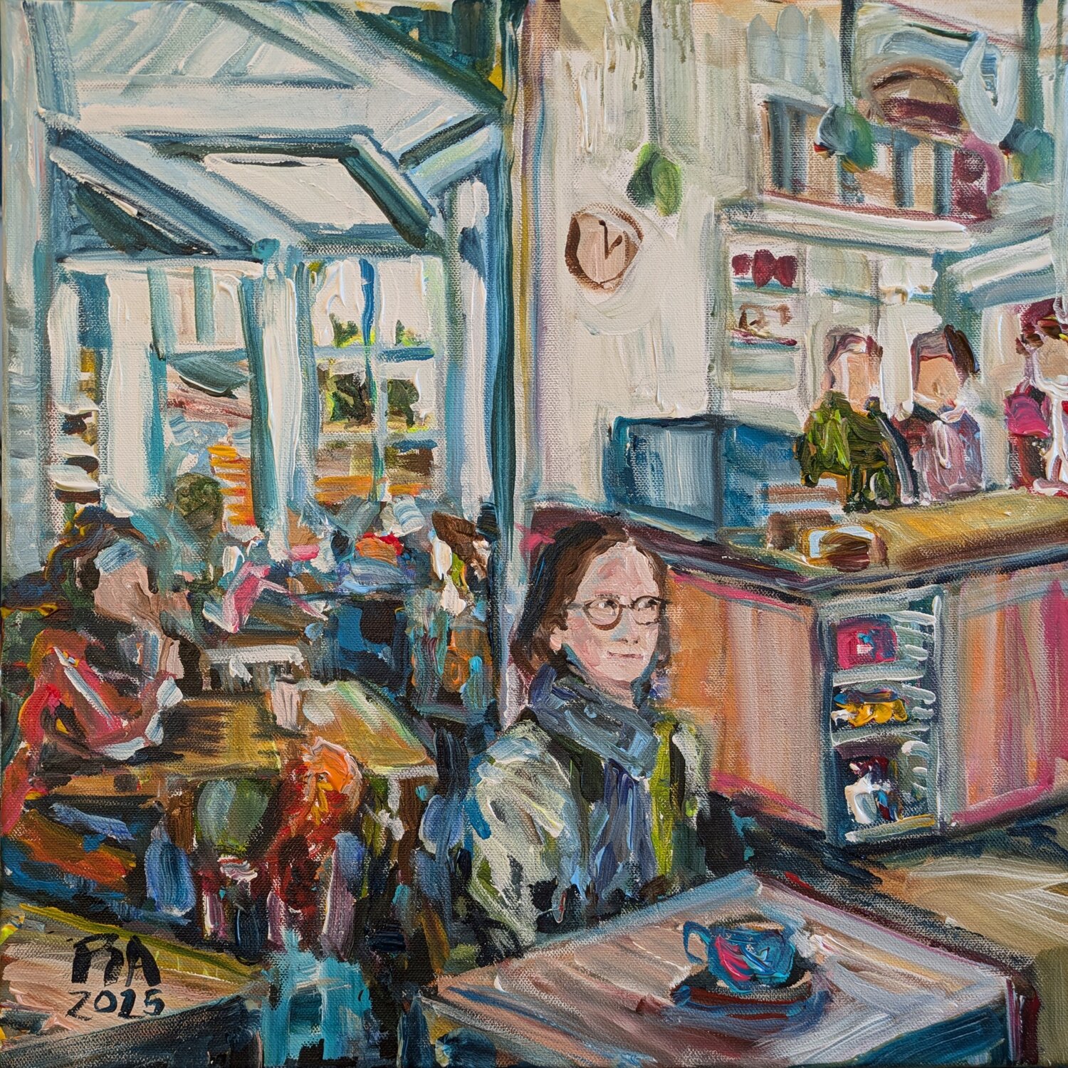 Lesecafe Frankfurt Pia Grambart Original painting for sale