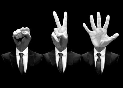 Rock Paper Scissors by Jungwan Chae, Painting for Sale on Select