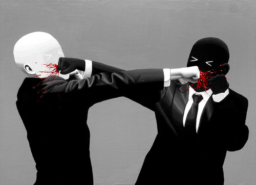 Black, White and Red by Jungwan Chae, Painting for Sale on Select