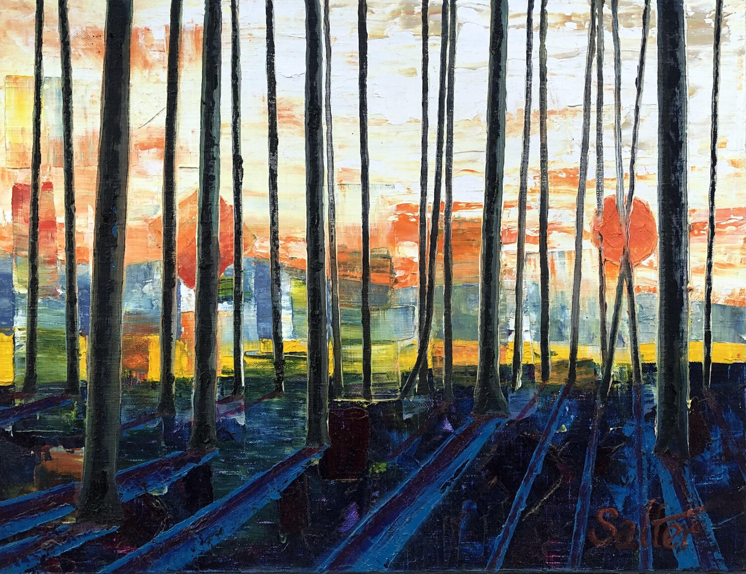 "Saint-Ferréol, Evening" Rodney Salter Original painting for sale