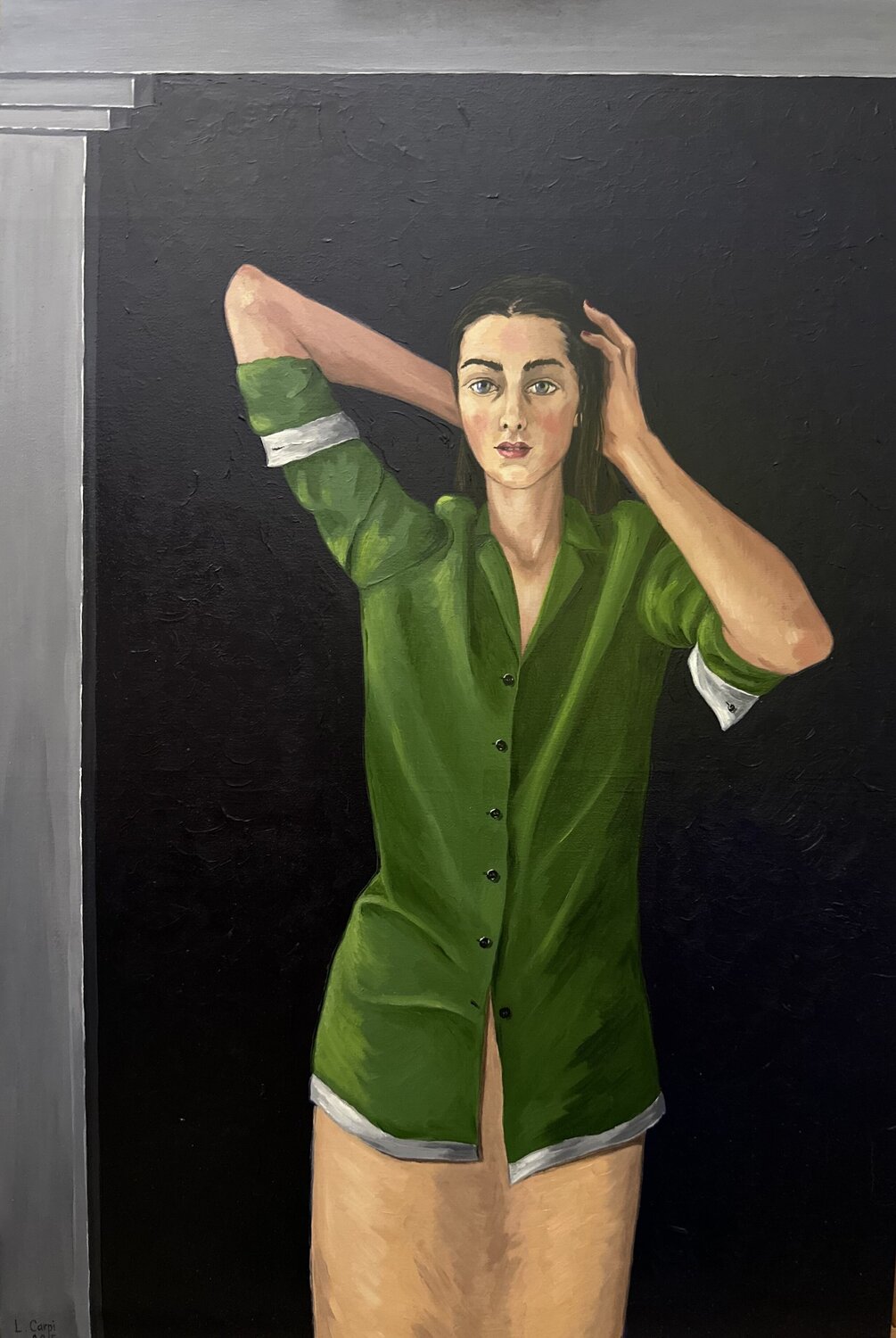 LE MIROIR  (The Mirror ) LEONORA CARPI Original painting for sale