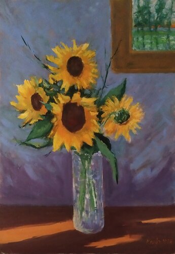 Sunflowers by István Kenéz, Painting for Sale on Select