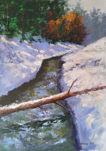 Winter moment by István Kenéz, Painting for Sale on Select