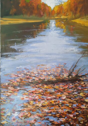 Autumn river by István Kenéz, Painting for Sale on Select