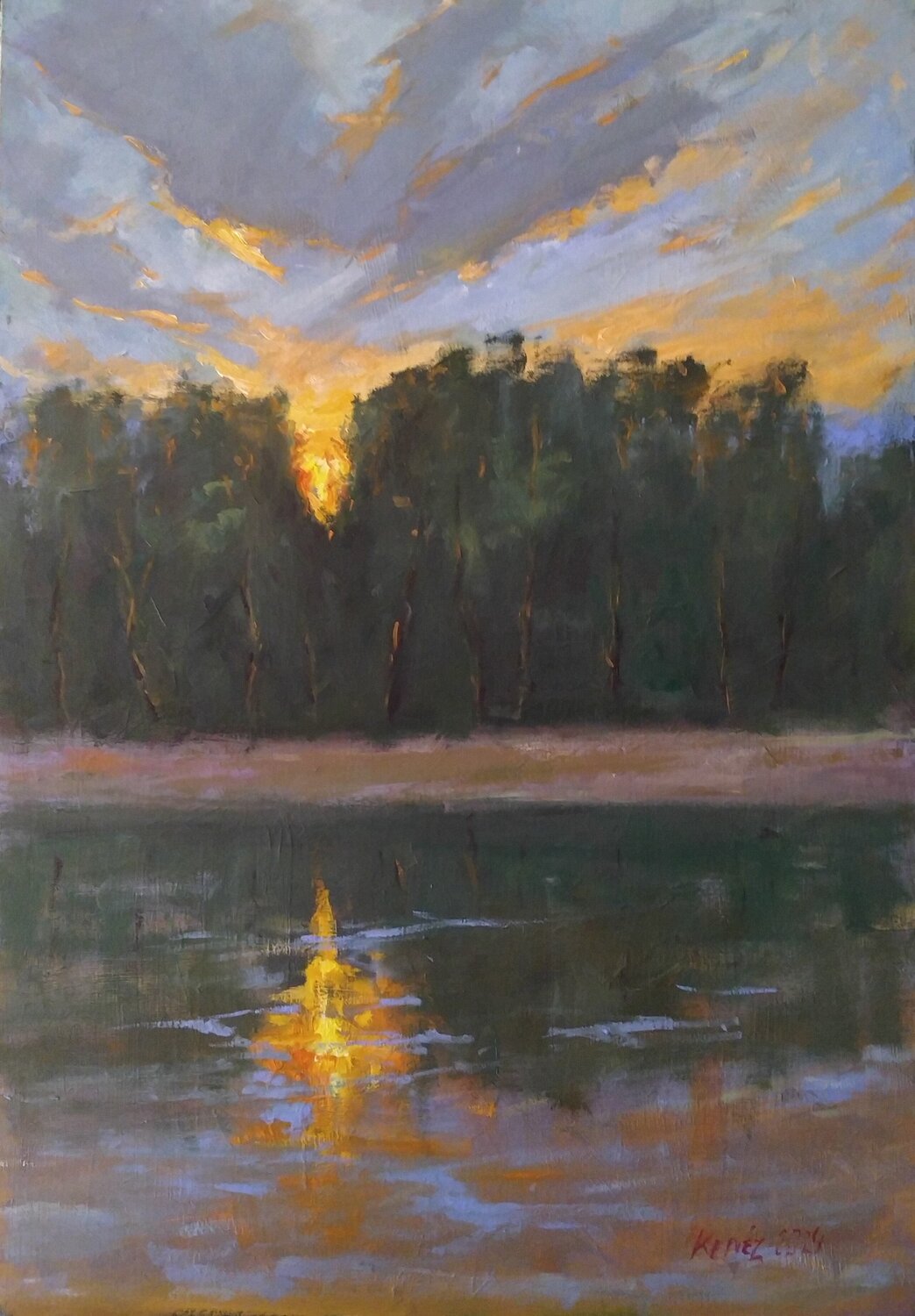 Summer sunset István Kenéz Original painting for sale