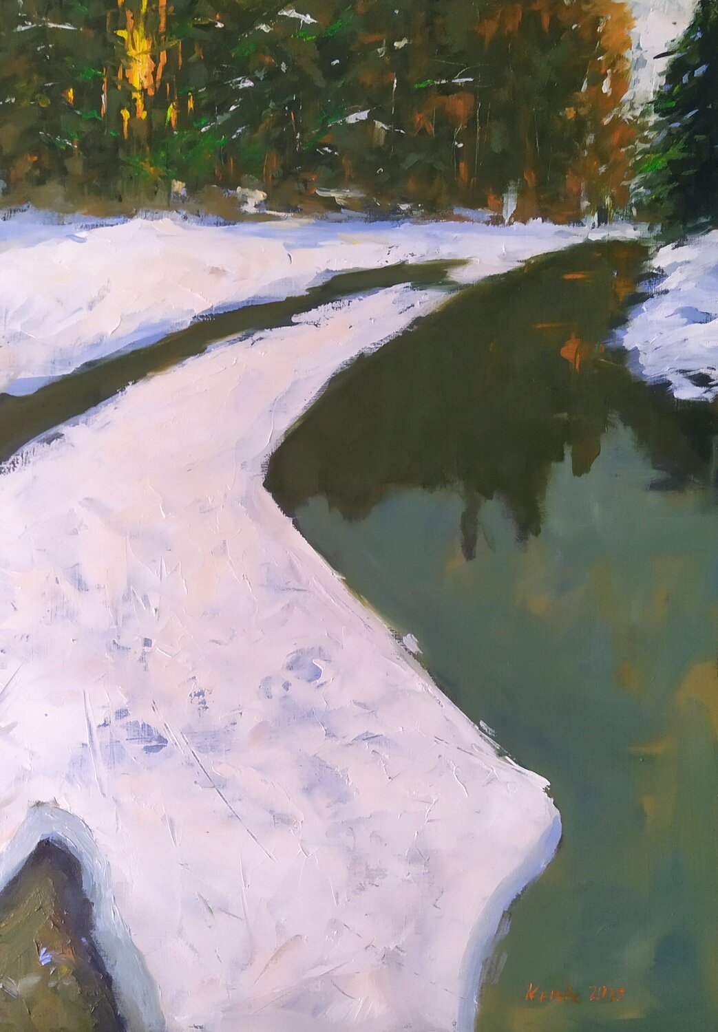 Winter light István Kenéz Original painting for sale