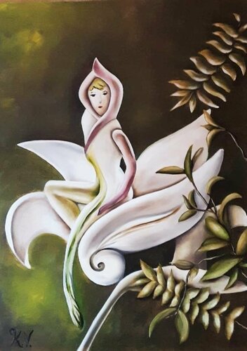Lady in the Flower by Kate Viola, Painting for Sale on Select