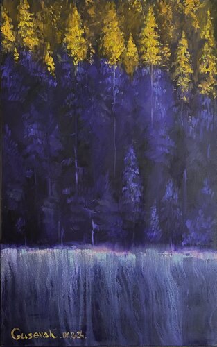 Glow of the Treetops by Kateryna Husieva, Painting for Sale on Select