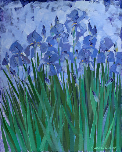 Irises by Kateryna Husieva, Painting for Sale on Select