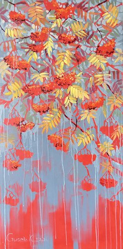 burning mountain ash by Kateryna Husieva, Painting for Sale on Select