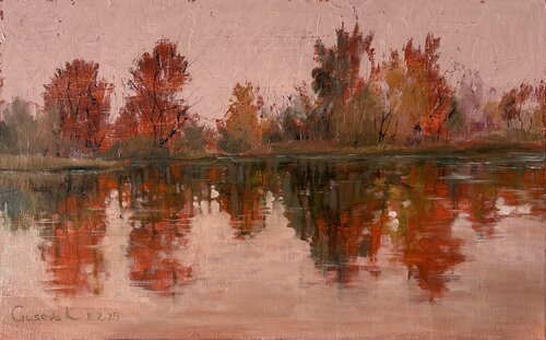 Autumn reflection by Kateryna Husieva, Painting for Sale on Select