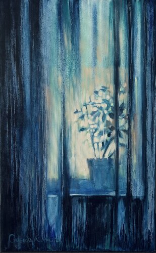 Through the Curtains by Kateryna Husieva, Painting for Sale on Select