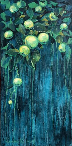 Emerald Coolness by Kateryna Husieva, Painting for Sale on Select