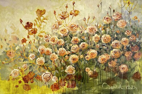Rose bush by Kateryna Husieva, Painting for Sale on Select