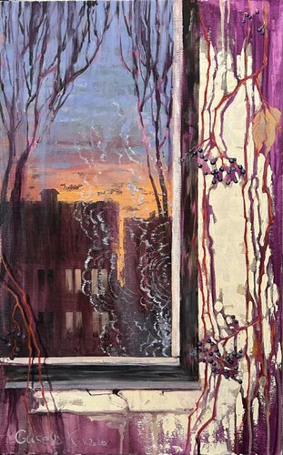 Twilight Window by Kateryna Husieva, Painting for Sale on Select