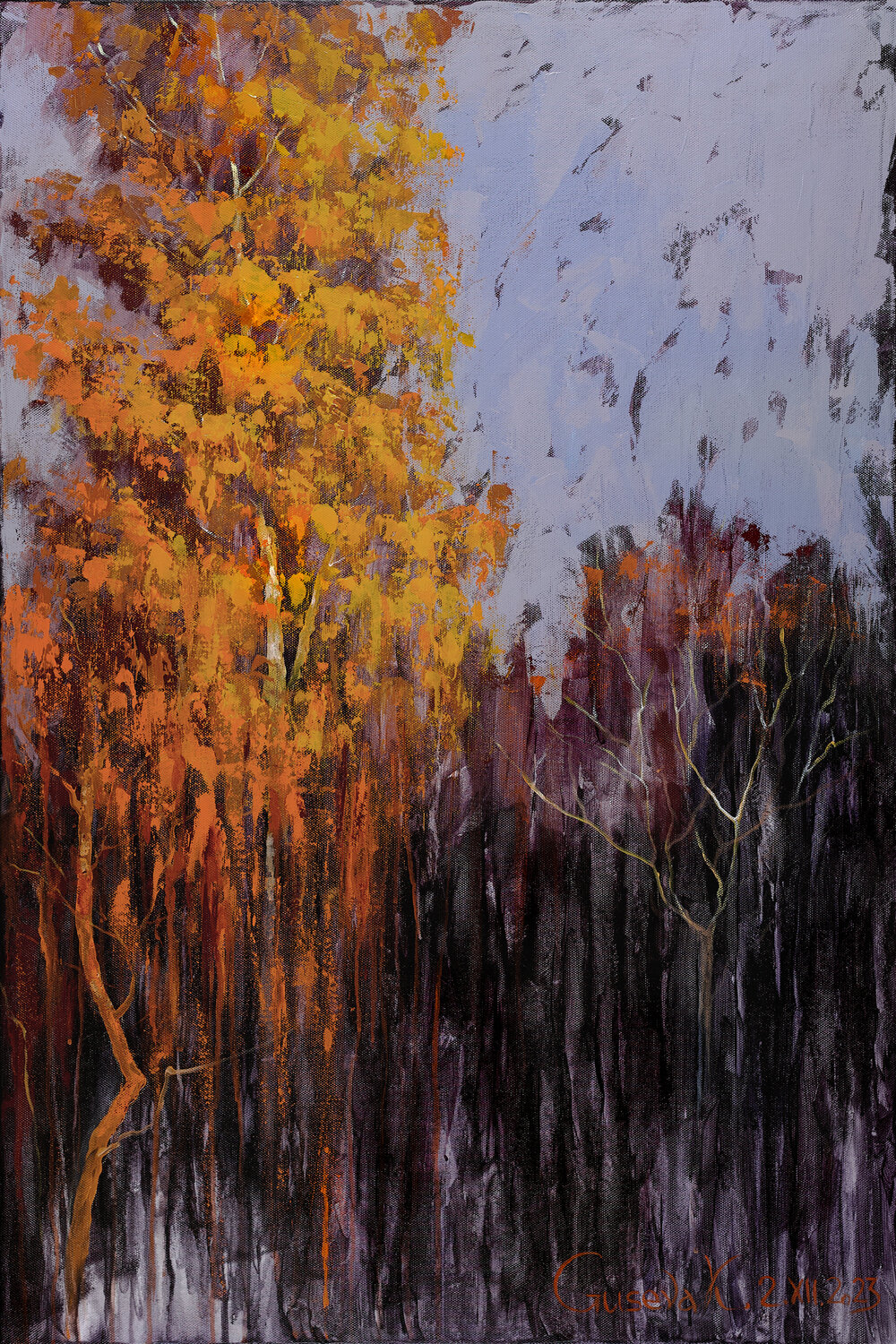Red accent Kateryna Husieva Original painting for sale