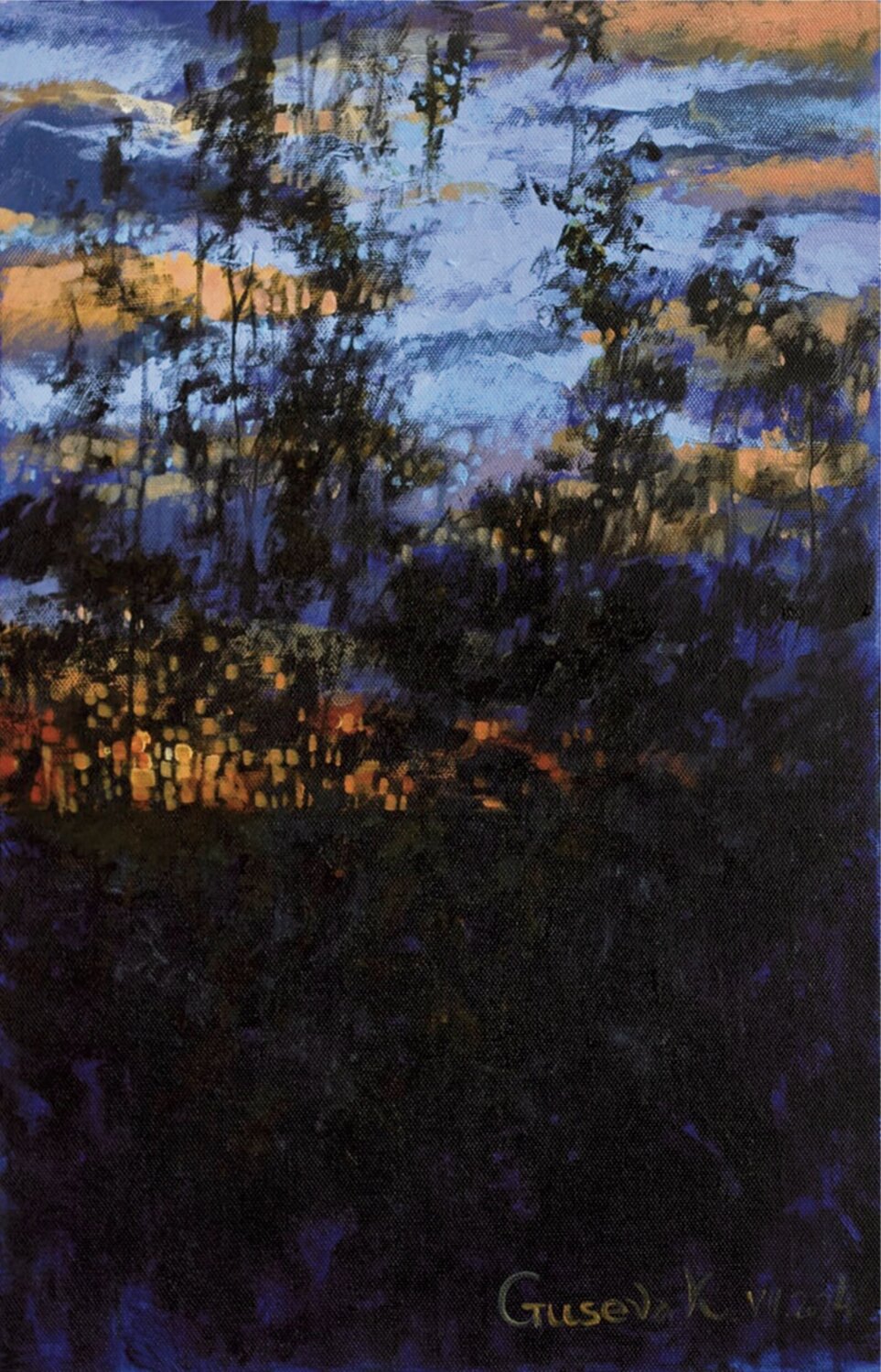 Dusk in the grove Kateryna Husieva Original painting for sale