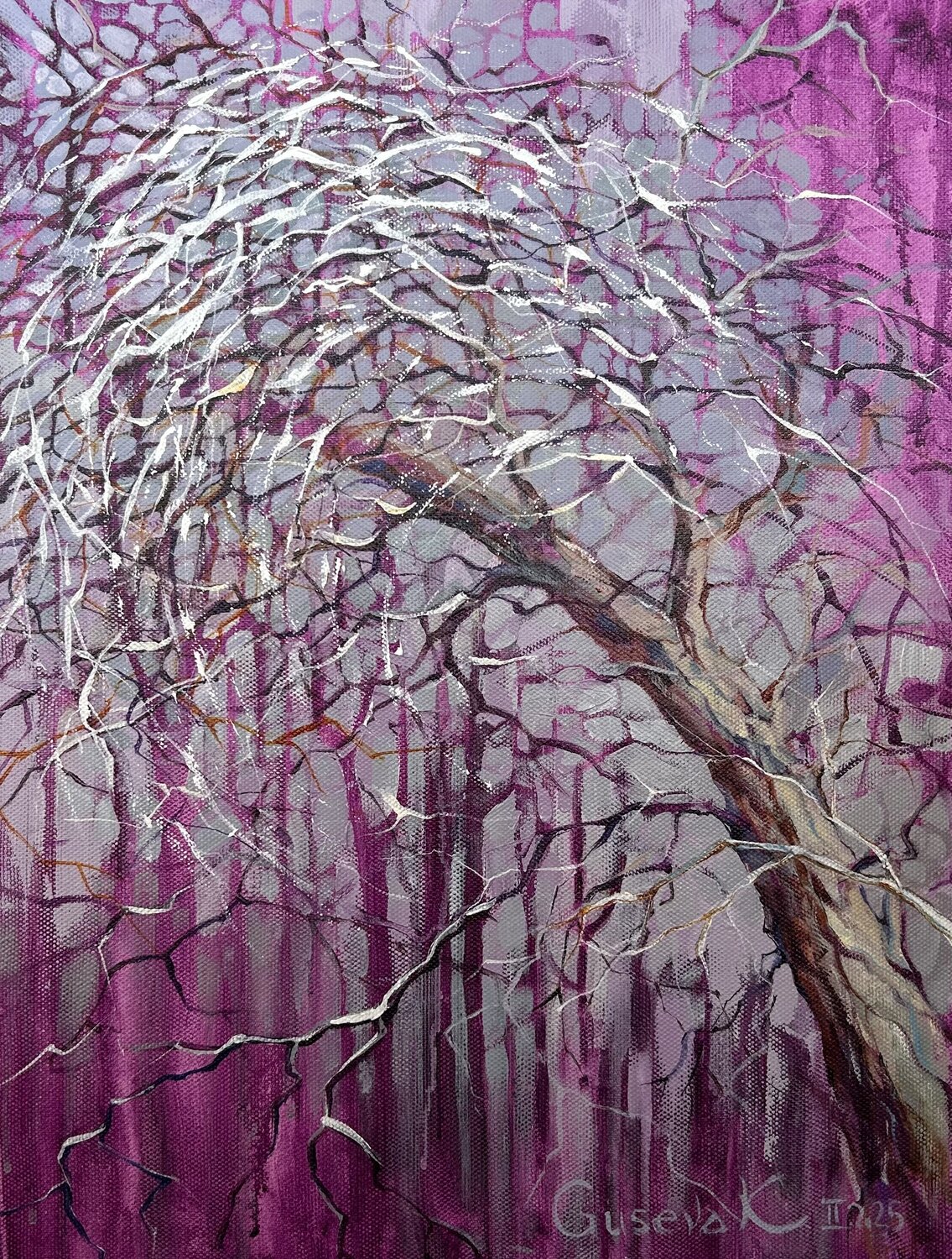 Purple tree Kateryna Husieva Original painting for sale