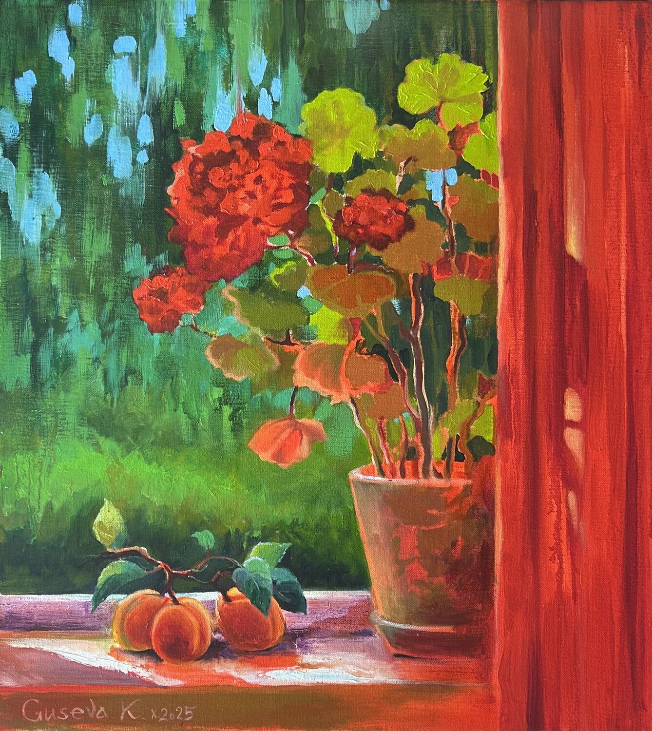 Red Glow Kateryna Husieva Original painting for sale