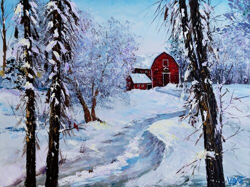 Wintery Welcome by vidyut Singhal, Painting for Sale on Select