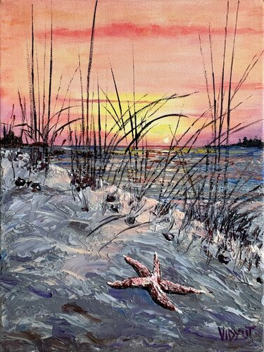 Golden Sunset and glorious star by vidyut Singhal, Painting for Sale on Select
