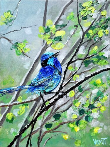 Bluebird Song by vidyut Singhal, Painting for Sale on Select