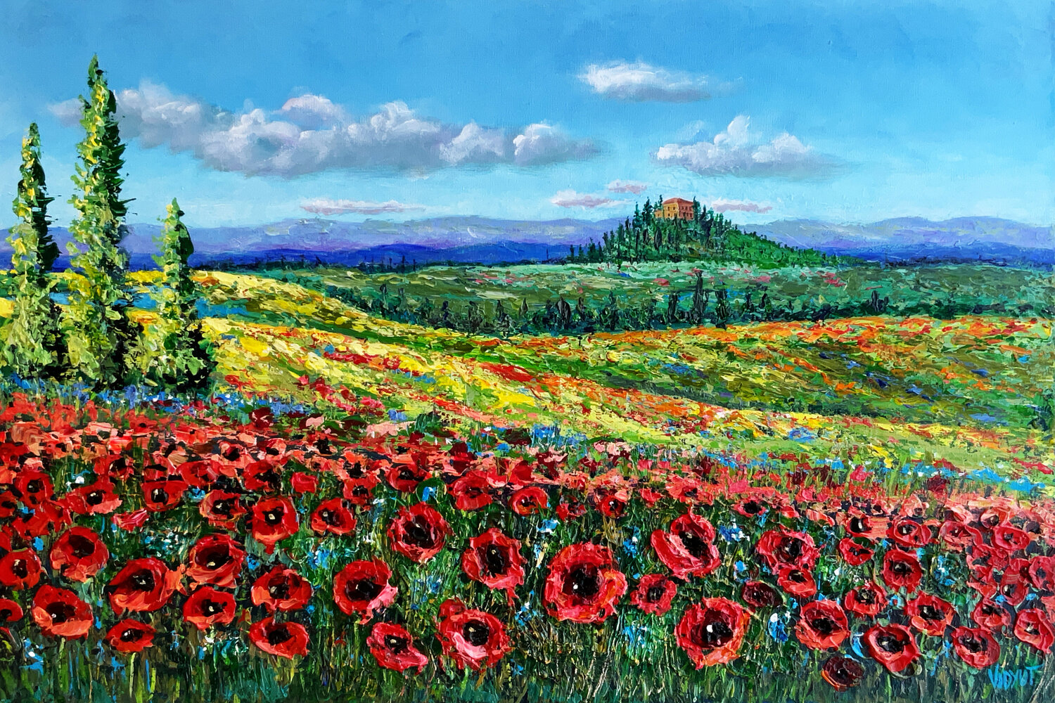 A Memory of Tuscan Countryside vidyut Singhal Original painting for sale