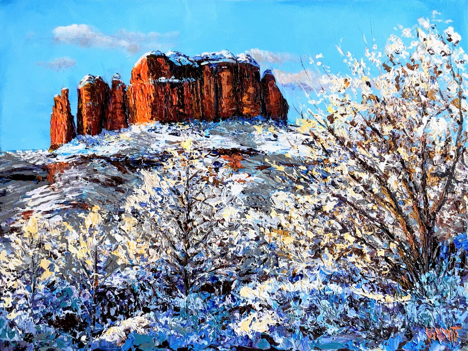 Snowy Sedona Morning vidyut Singhal Original painting for sale