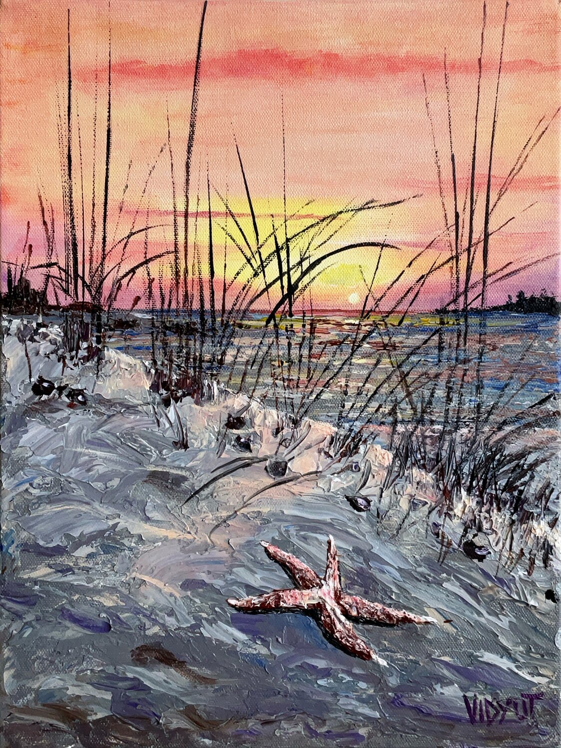 Golden Sunset and glorious star vidyut Singhal Original painting for sale