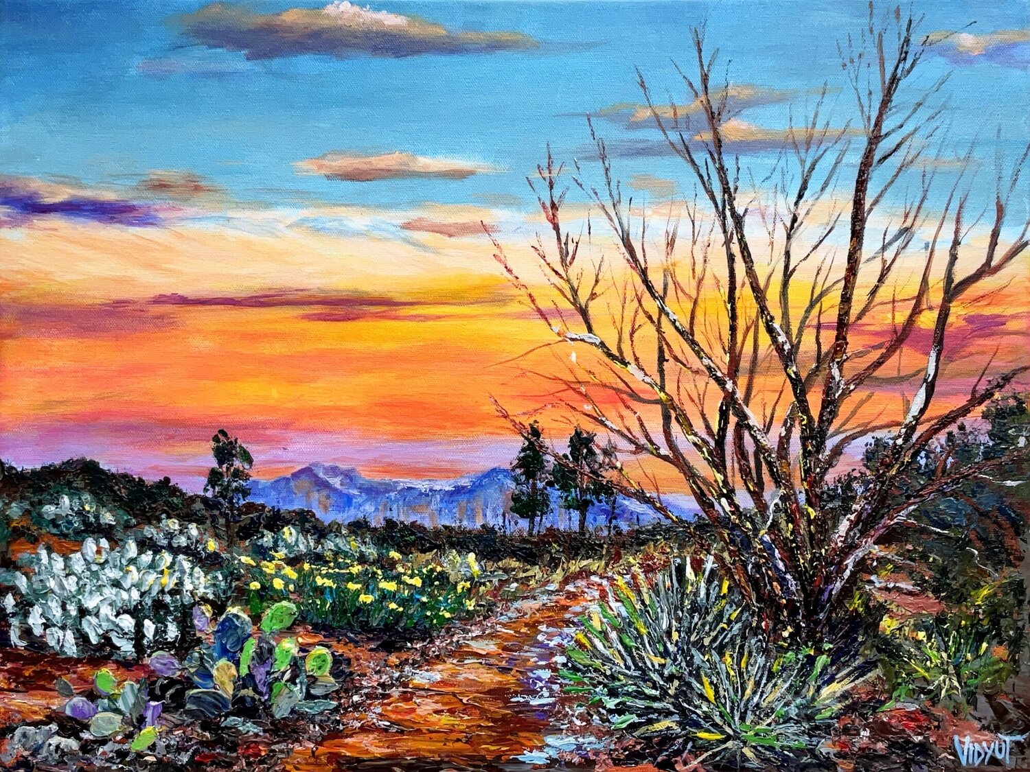 Sedona Sunset vidyut Singhal Original painting for sale