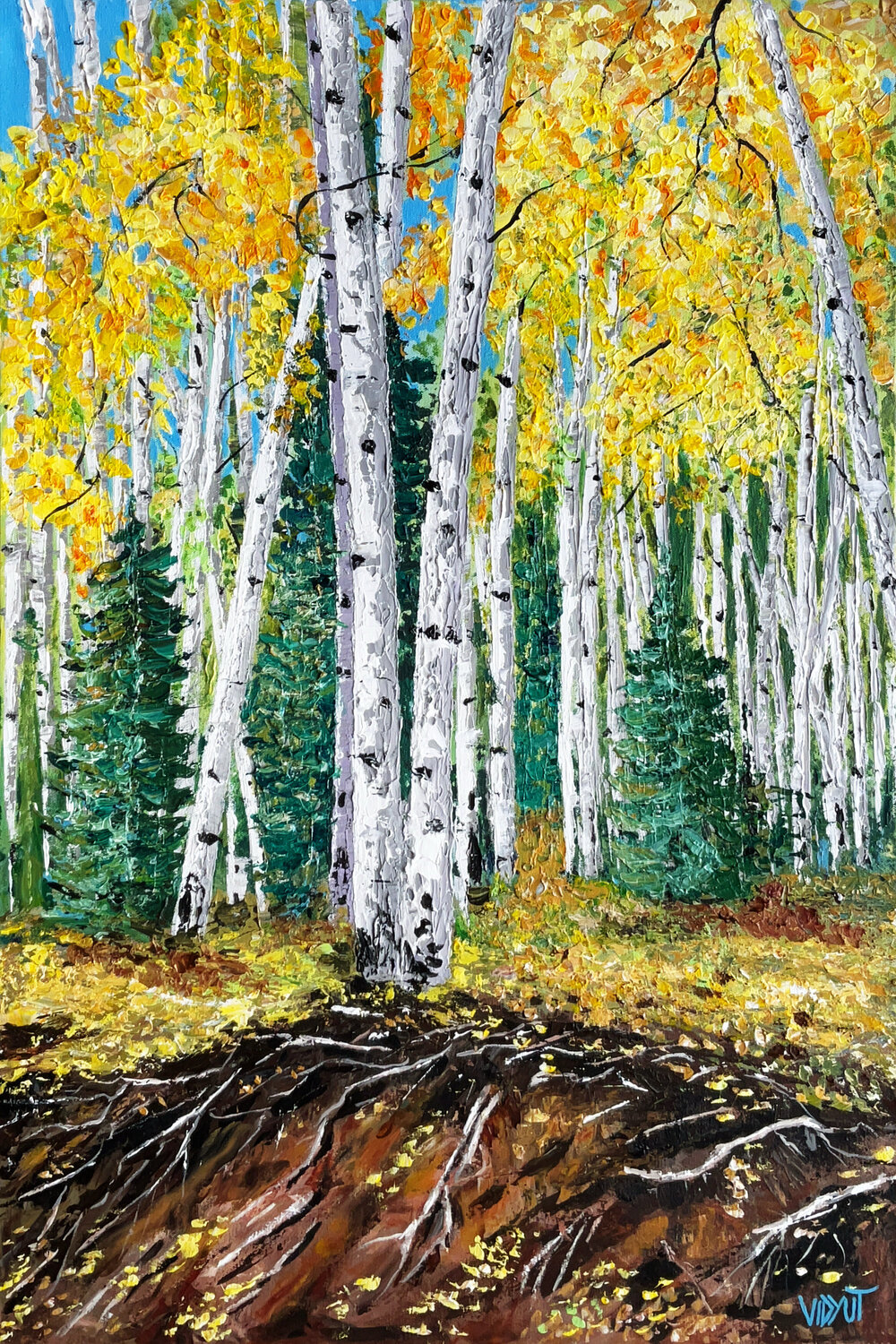Roots and Leaves vidyut Singhal Original painting for sale