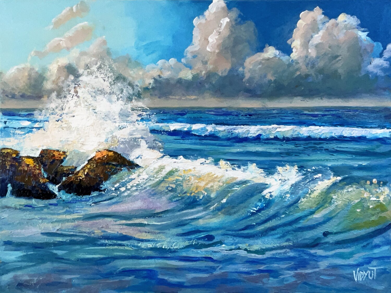 Wild Blue vidyut Singhal Original painting for sale