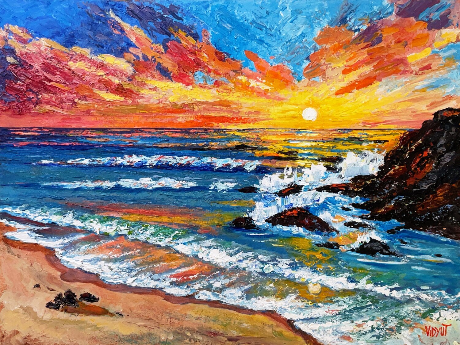 Vibrant Awakening vidyut Singhal Original painting for sale