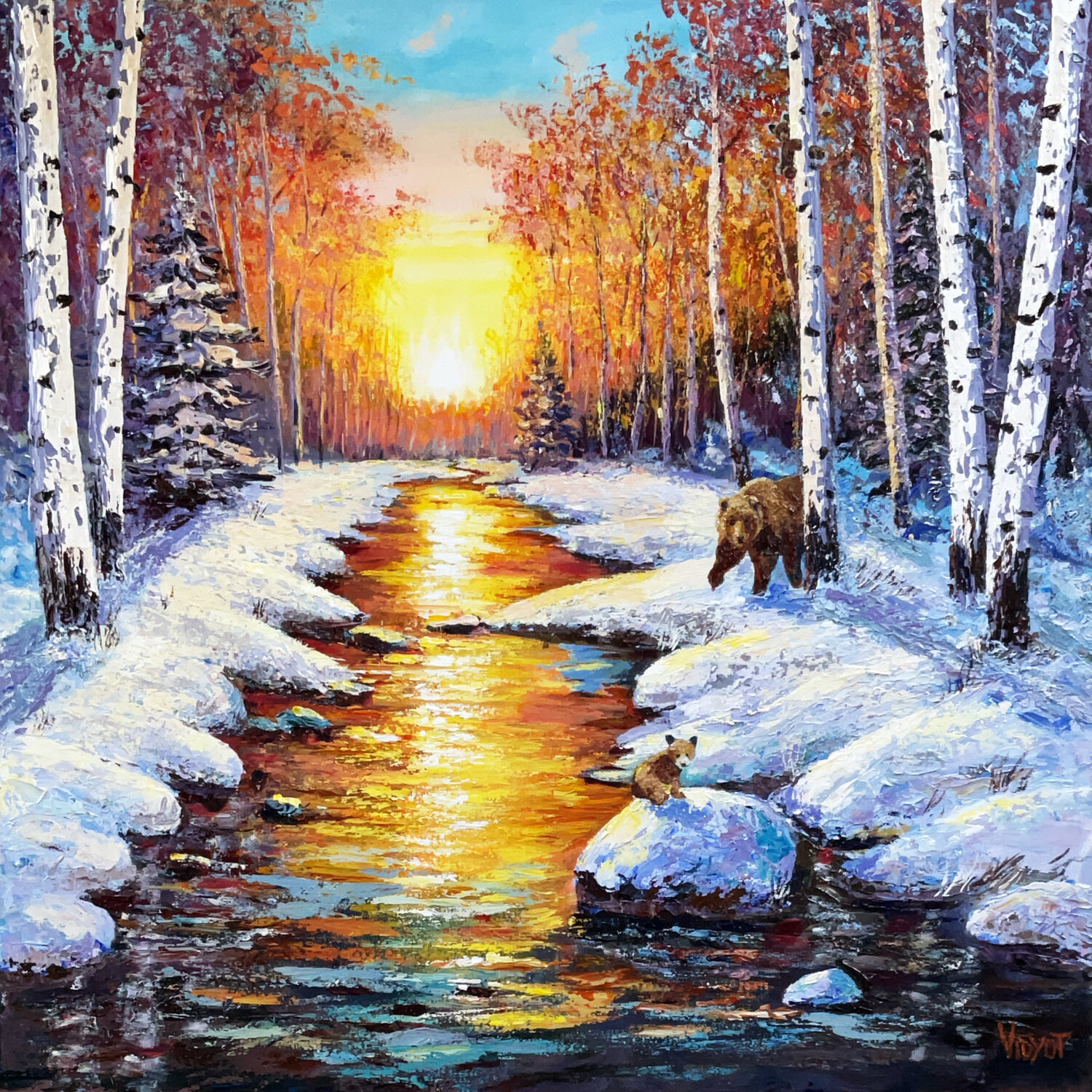 Double Trouble at Dusk vidyut Singhal Original painting for sale