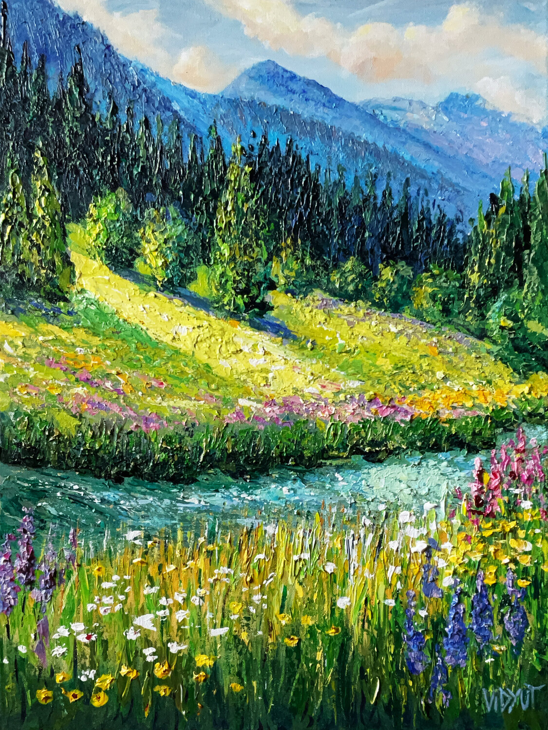 Valley of Summer Light vidyut Singhal Original painting for sale
