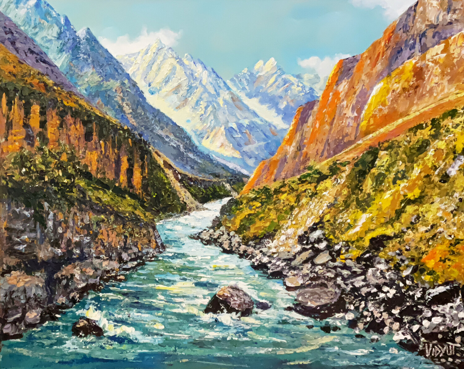Indus Gorge vidyut Singhal Original painting for sale
