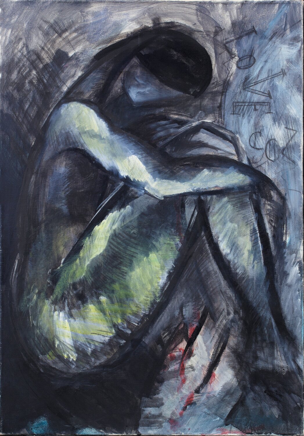 Sitting #3 Alexander Chalovsky Original painting for sale