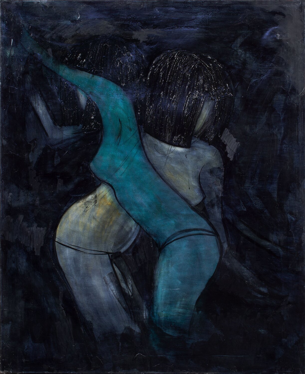 Synthwave Silhouettes #67 Alexander Chalovsky Original painting for sale