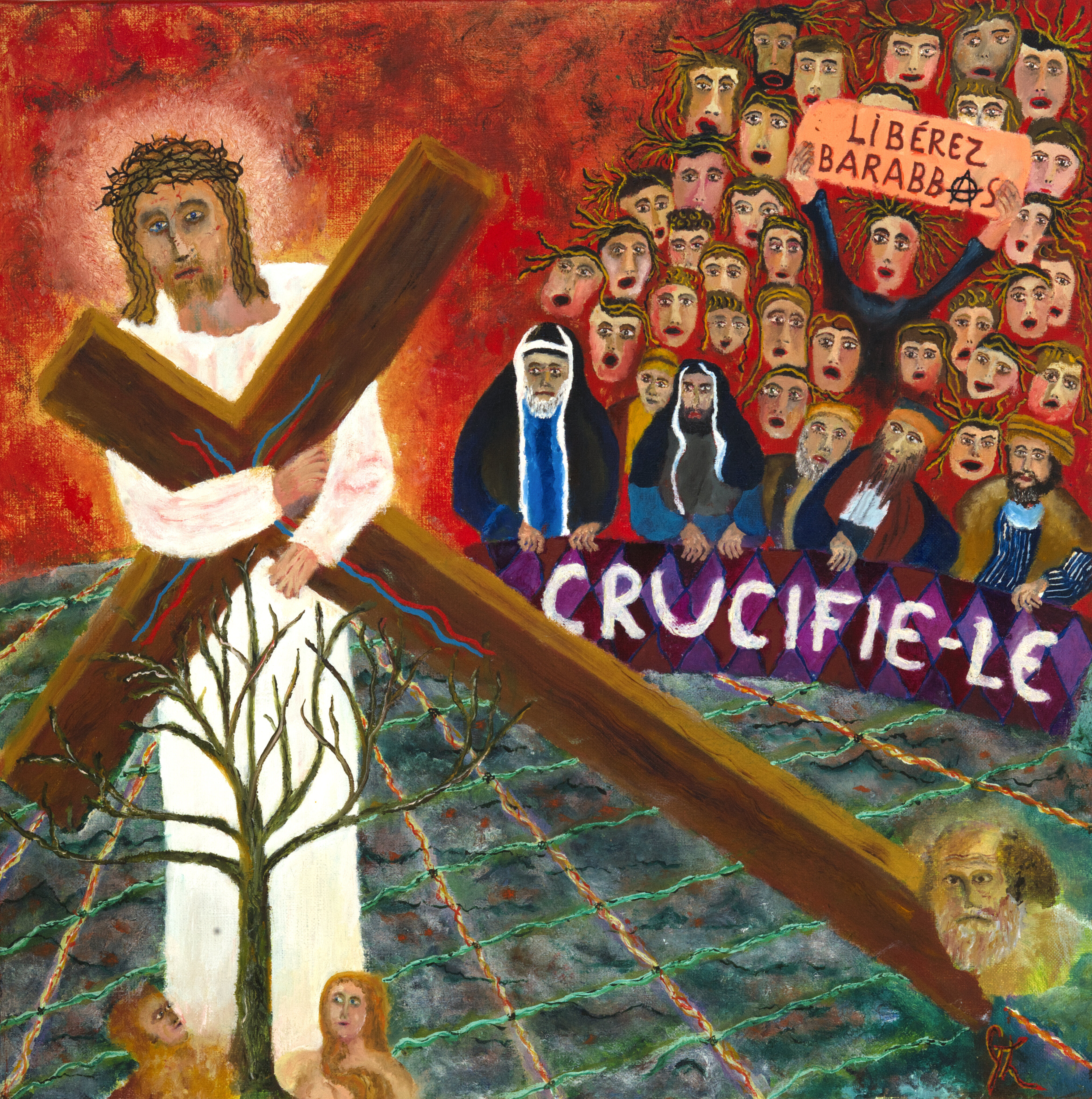 Jésus est chargé de sa croix