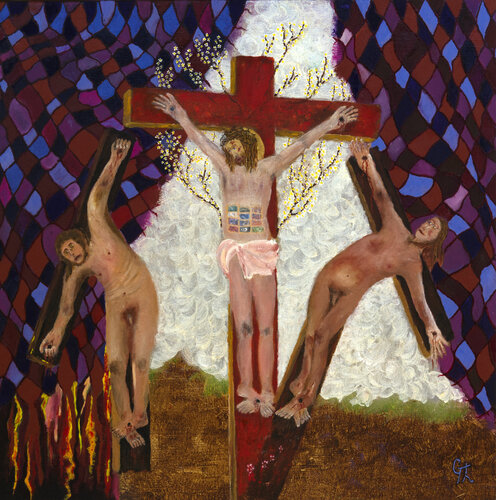 Douzième station : Jésus meurt sur la croix by Gérard Thoris, Painting for Sale on Select